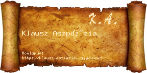 Klausz Aszpázia névjegykártya